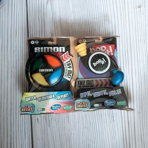 Hasbro Simon & Bop It Micro Series Duo Portable Retro Memory & Action Game Set
